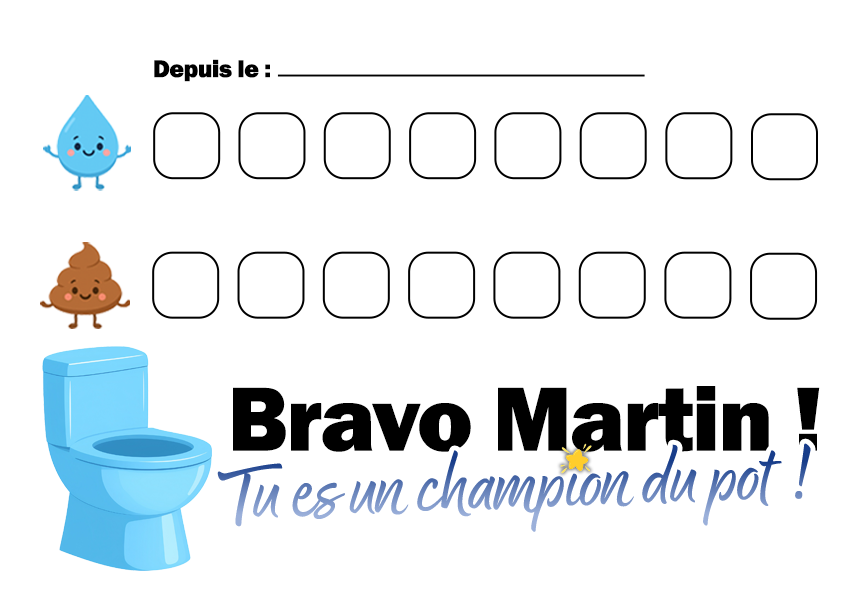 Modèle 20 - Affiche pipi/caca version garçon